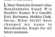 FORMAL NAME CHANGE NOTICE