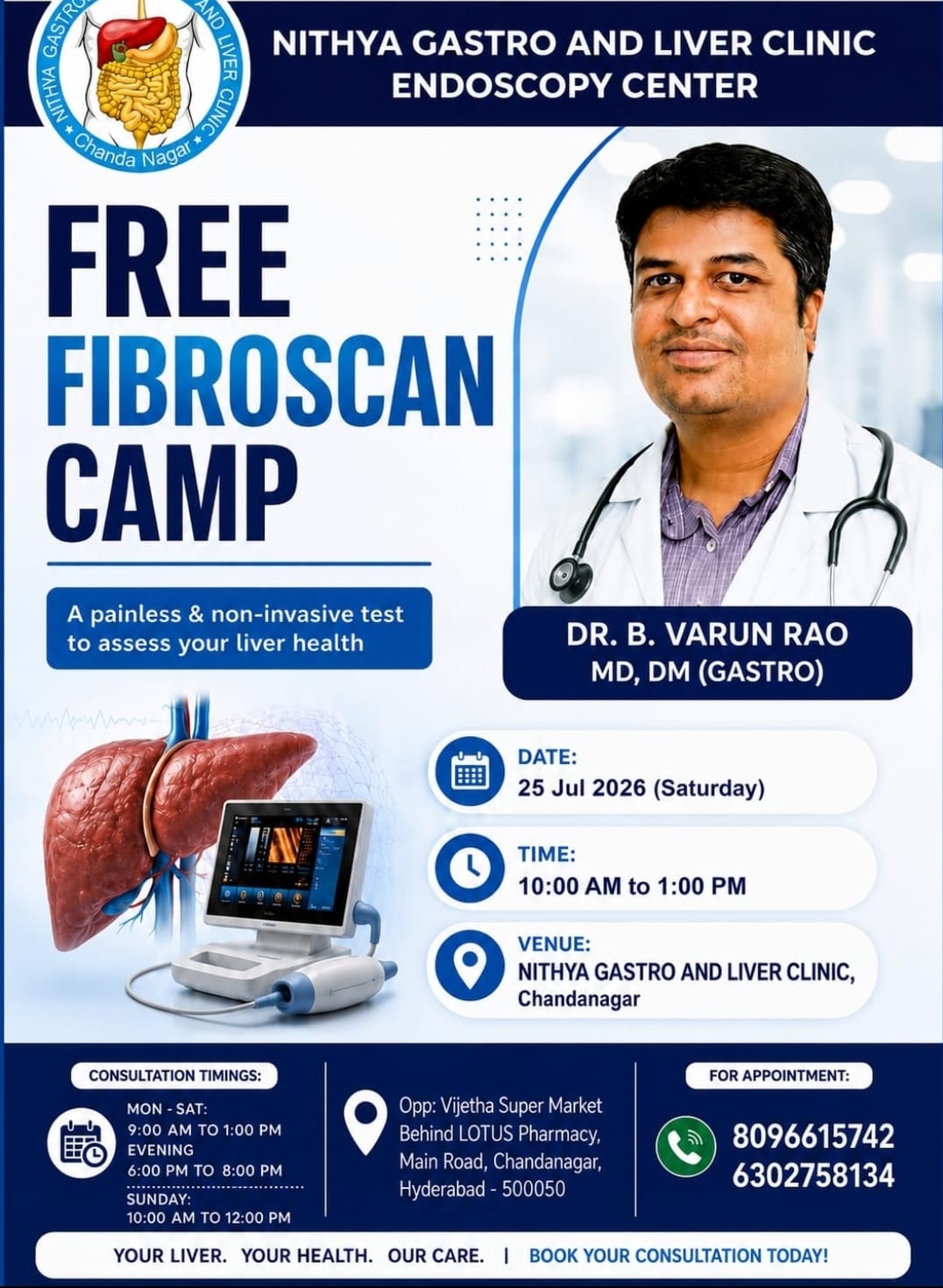 Free Fibroscan Camp at Nithya Gastro and Liver Clinic