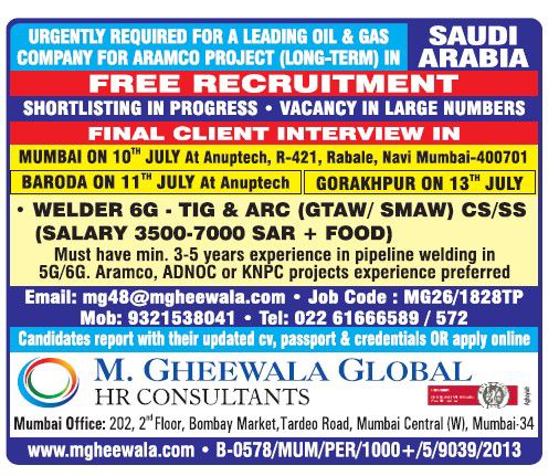 FREE RECRUITMENT IN SAUDI ARABIA