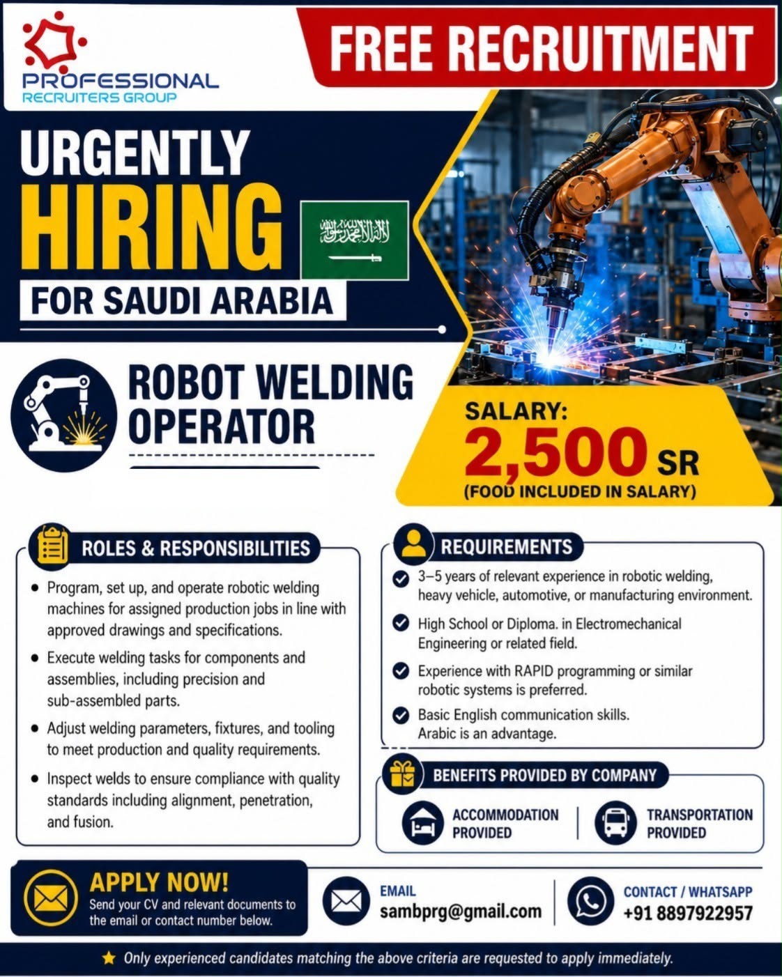 FREE RECRUITMENT OF SAUDI ARABIA