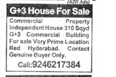 G+3 HOUSE FOR SALE