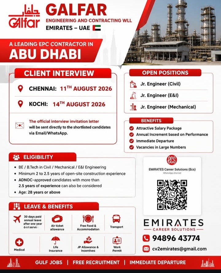 Galfar UAE Recruitment Drive 2026: Junior Engineering Positions in Abu Dhabi