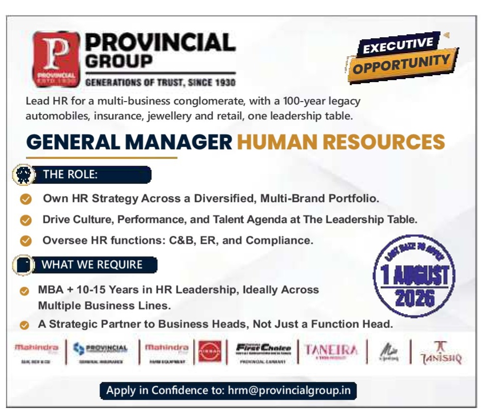 General Manager – Human Resources Recruitment Advertisement