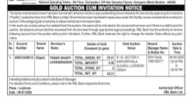GOLD AUCTION NOTICE