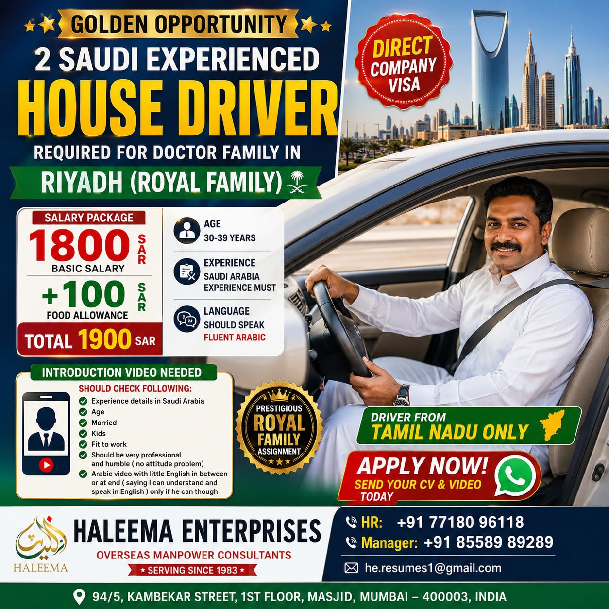 GOLDEN OPPORTUNITY TO DRIVE IN SAUDI