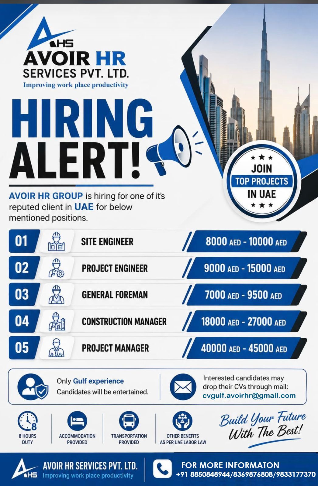 HIRING ALERT-- AT DUBAI