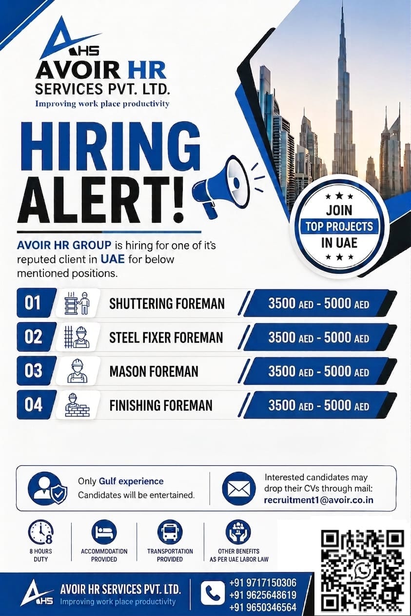 Hiring Alert: Foreman Positions in the UAE!
