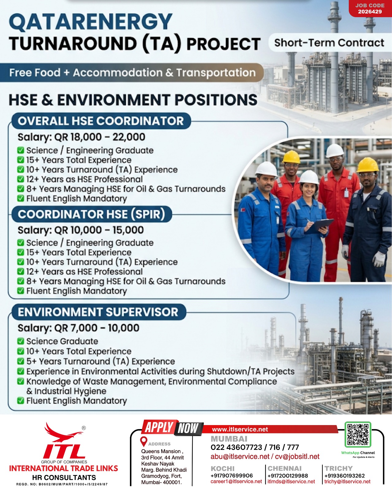 HIRING ALERT-- REQUIREMENT IN QATAR