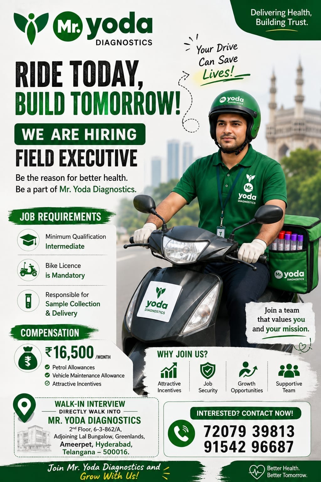 Hiring Field Executives – Mr. Yoda Diagnostics (Ameerpet)
