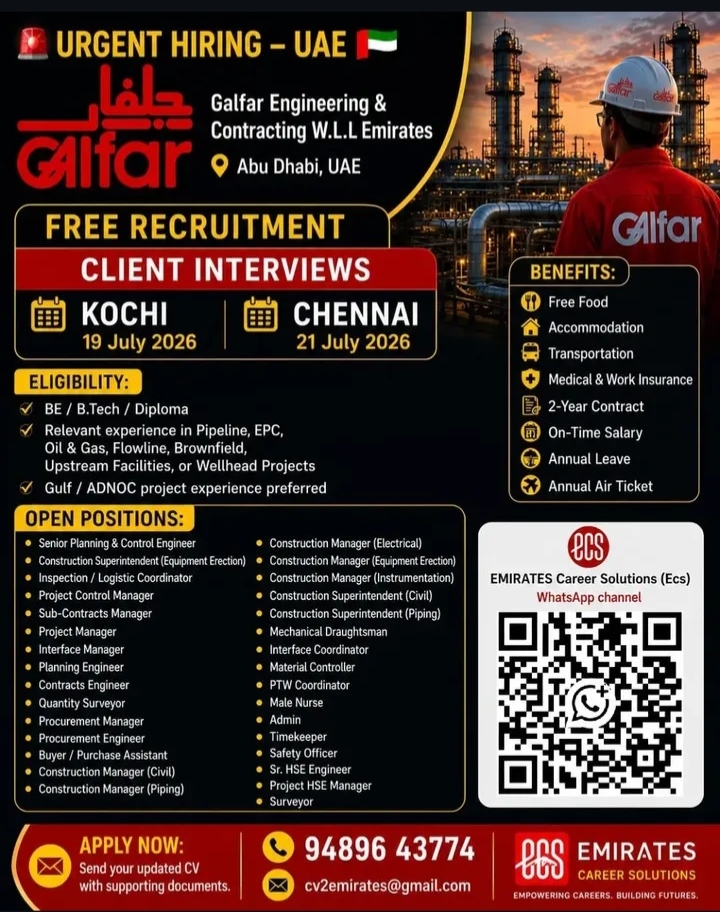 HIRING FOR ABU DHABI ENGINEERING AND CONTRACTIINV COMPANY