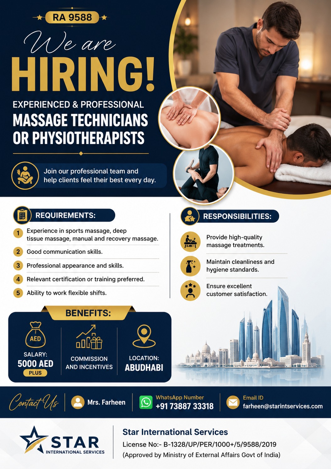 HIRING FOR ABU DHABI