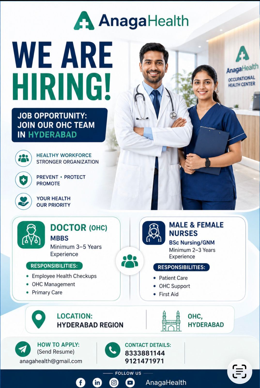 HIRING FOR ANAGA HEALTH CARE
