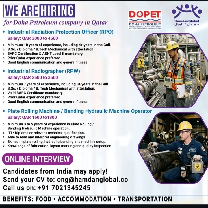 HIRING FOR DOHA QATAR