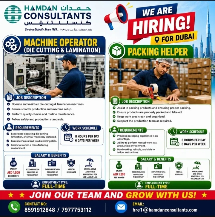 Hiring for Dubai