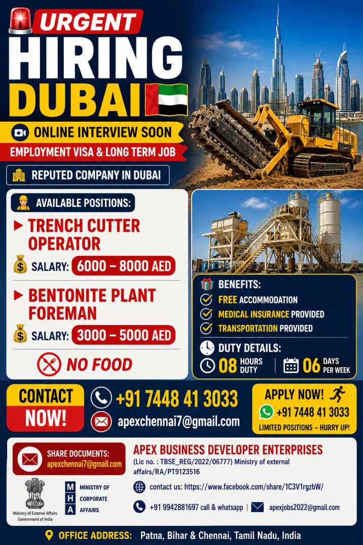 HIRING FOR DUBAI