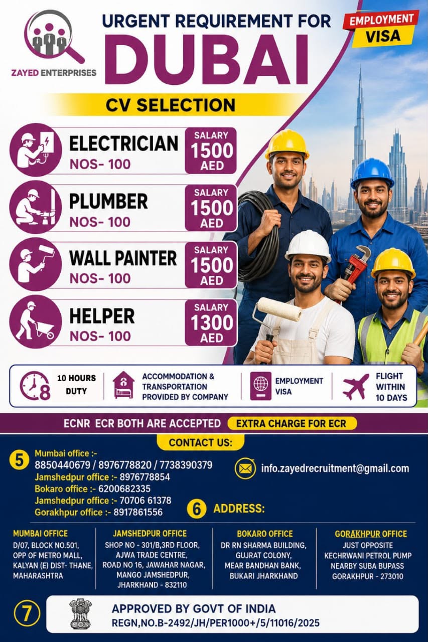 HIRING FOR DUBAI