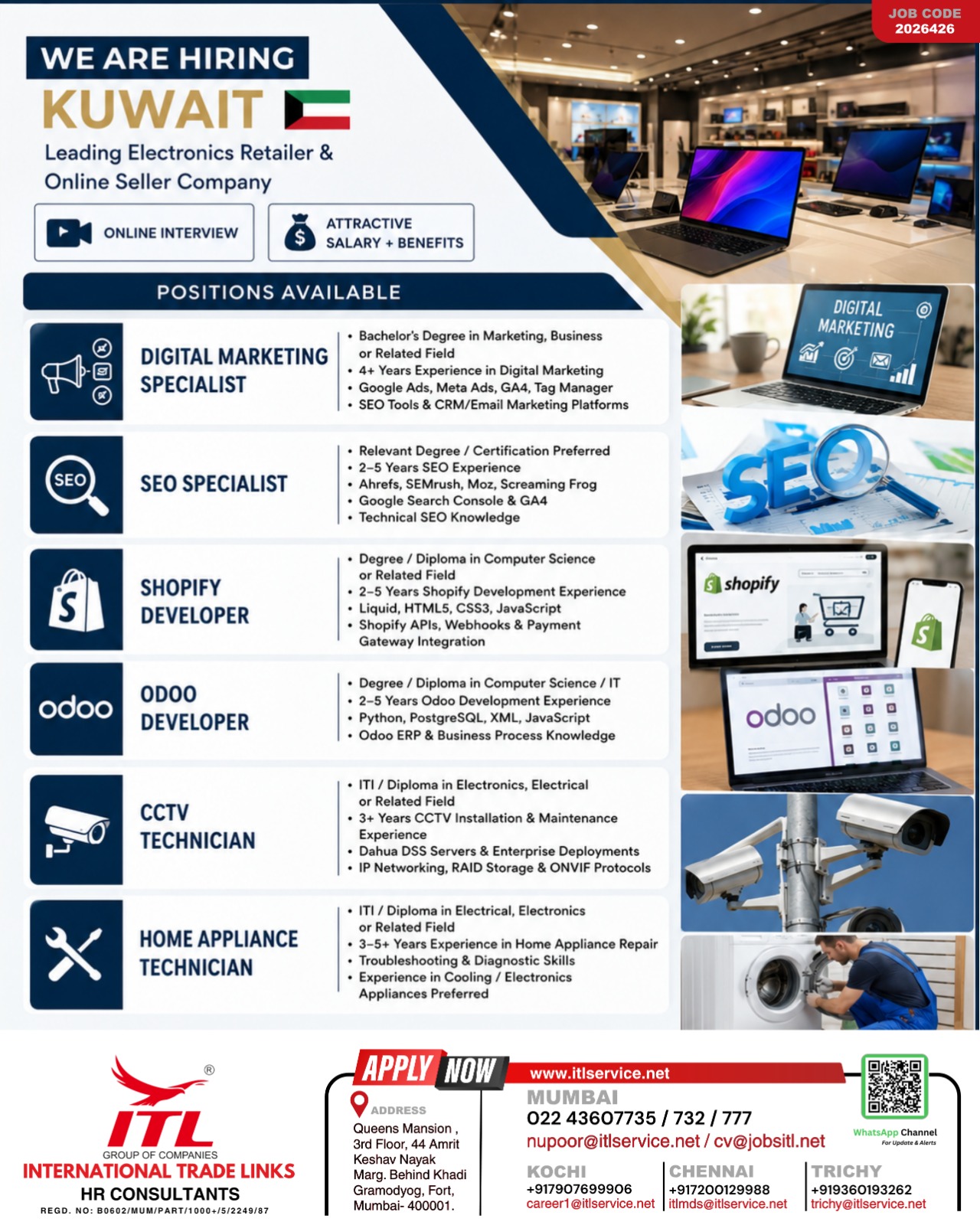 HIRING FOR Electronics retailer and online seller -kuwait