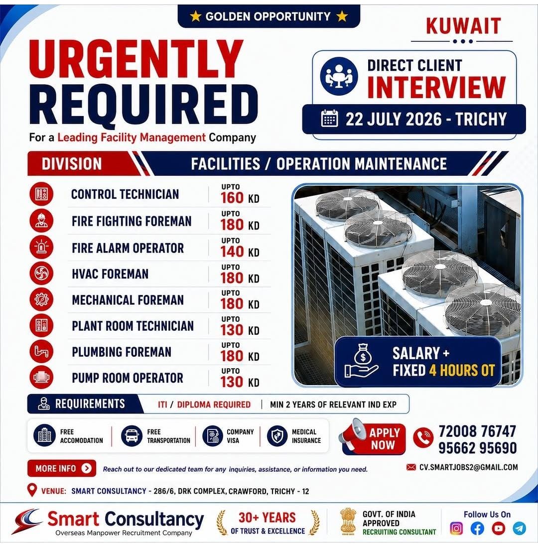 HIRING FOR FACILITY MANAGEMENT COMPANY -KUWAIT