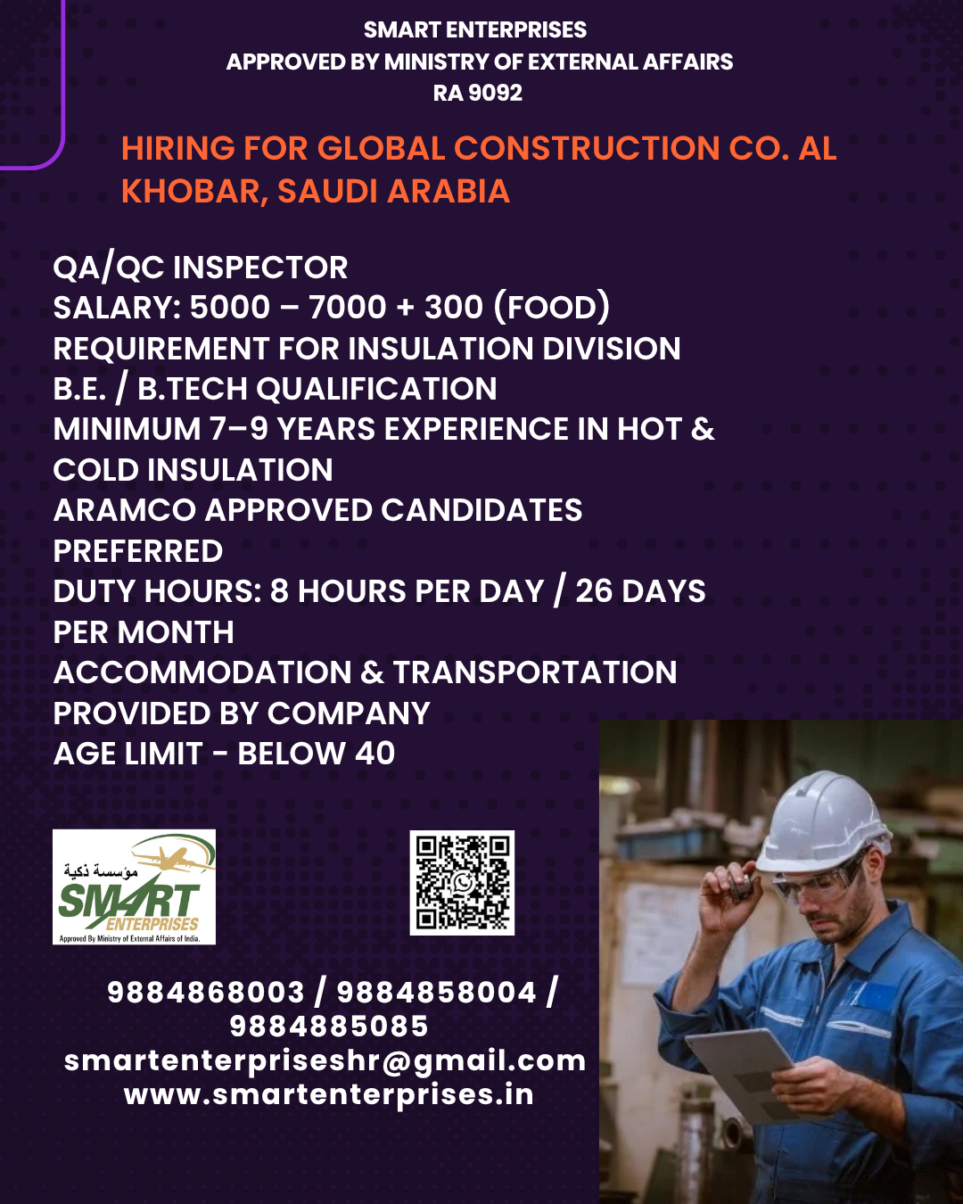 HIRING FOR GLOBAL CONSTRUCTION SAUDI ARABIA