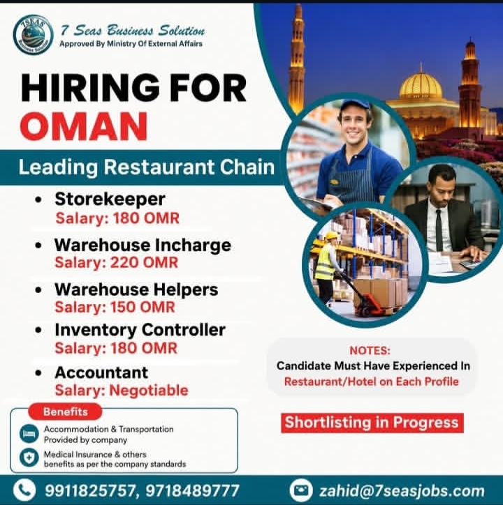 Hiring for gulf country (OMAN)