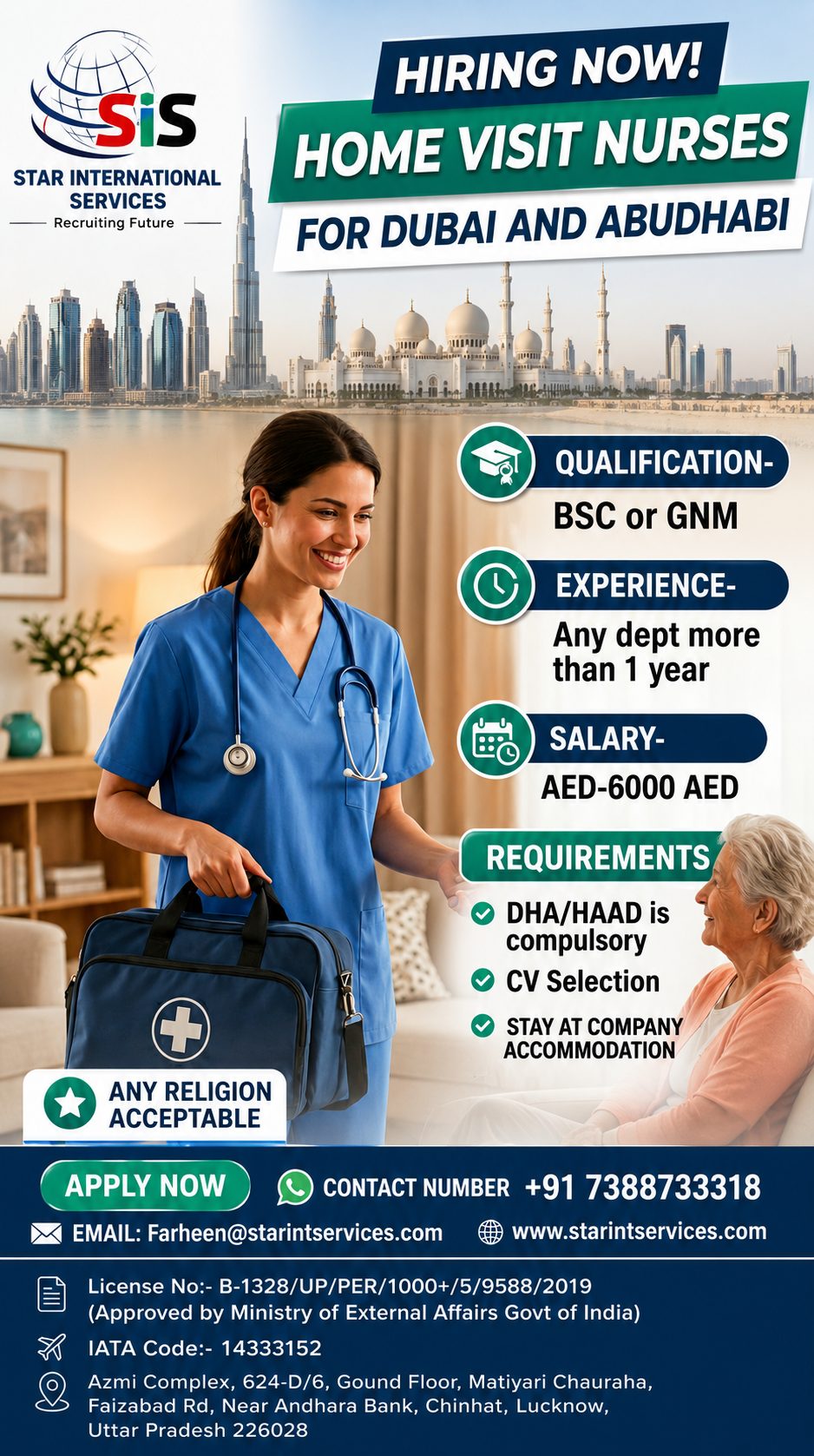 HIRING FOR HOME VISITORS IN DUBAI