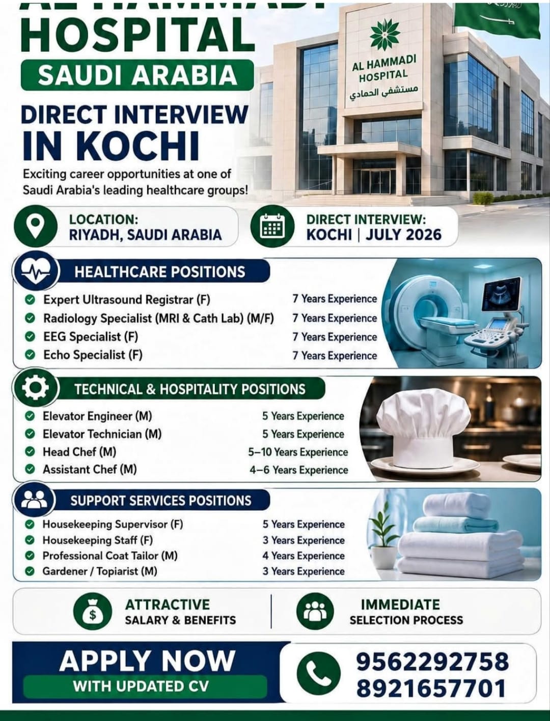 HIRING FOR HOSPITAL IN RIYADH