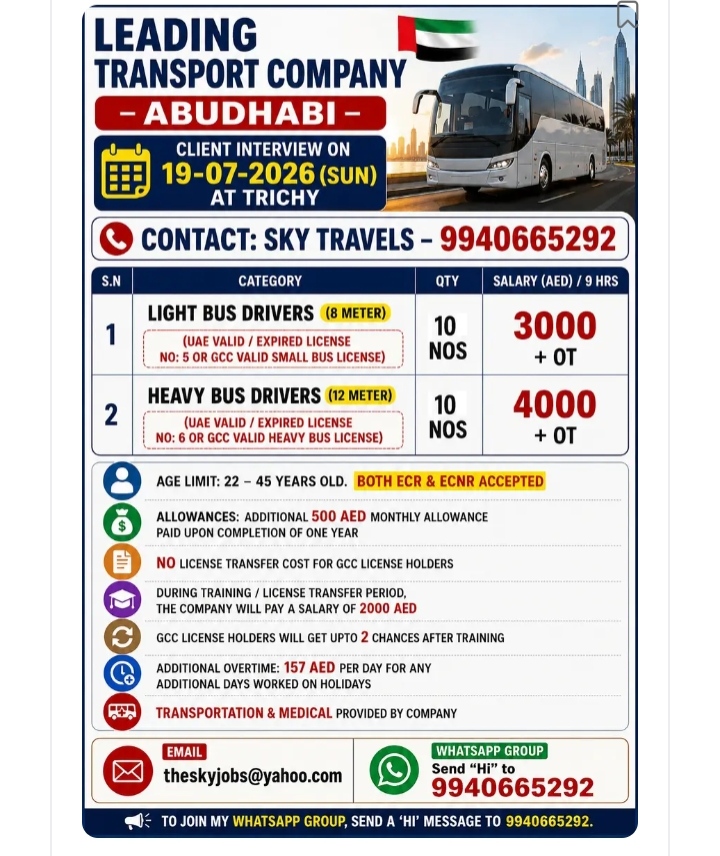 HIRING FOR LIGHT AND HEAVY DRIVERS - UAE