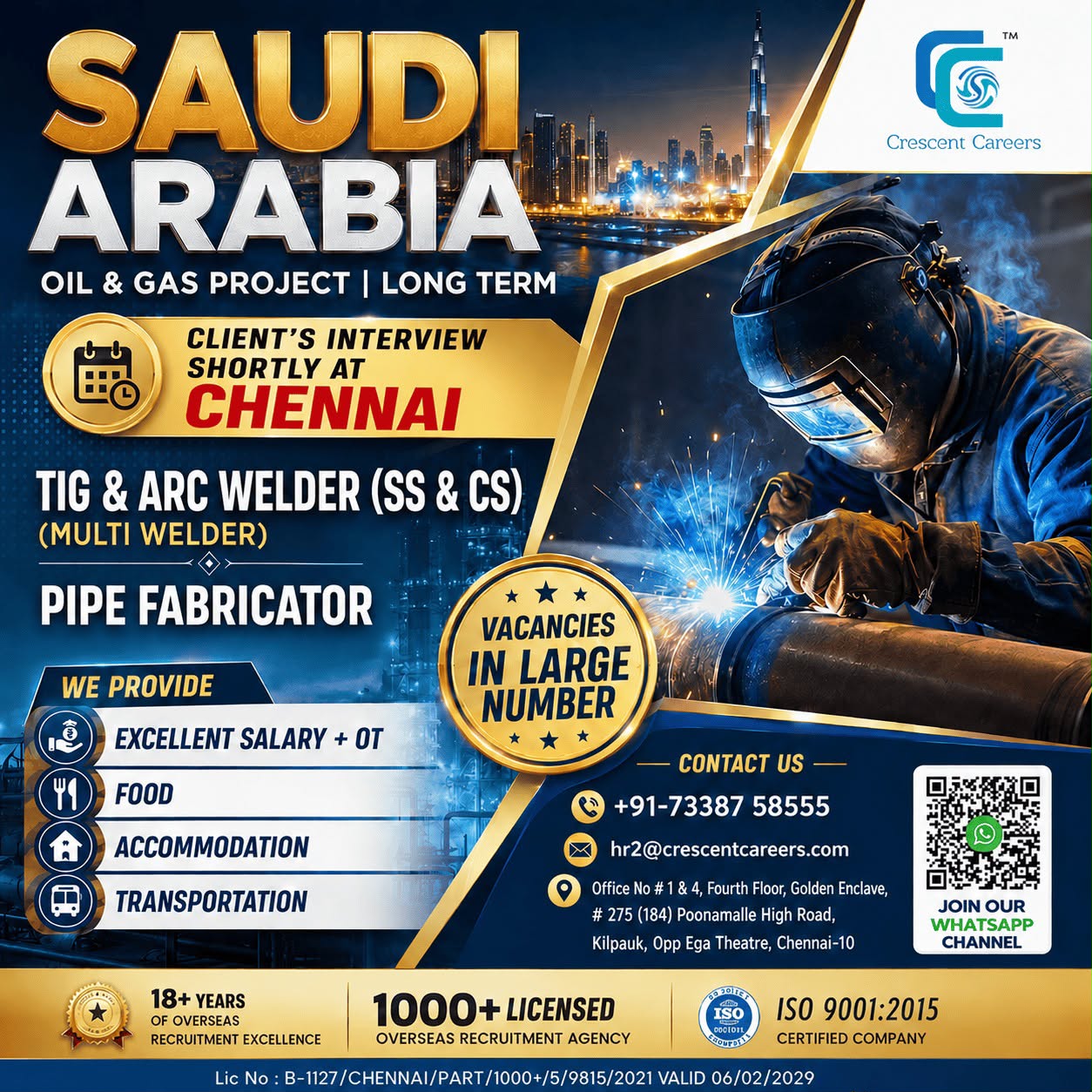 HIRING FOR LONG TERM PROJECT OF SAUDI ARABIA
