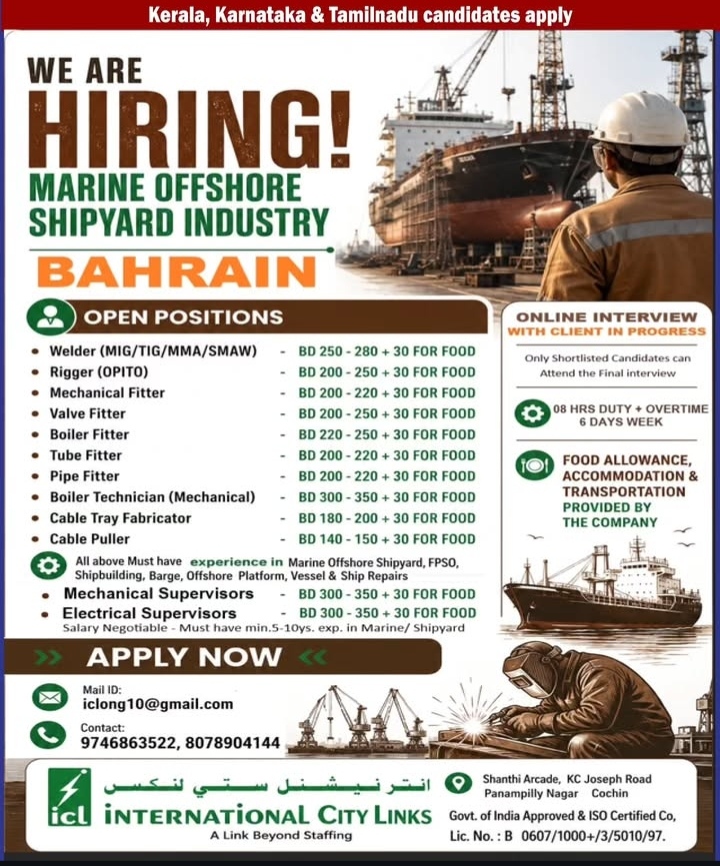 HIRING FOR MARINE OFFSHORE