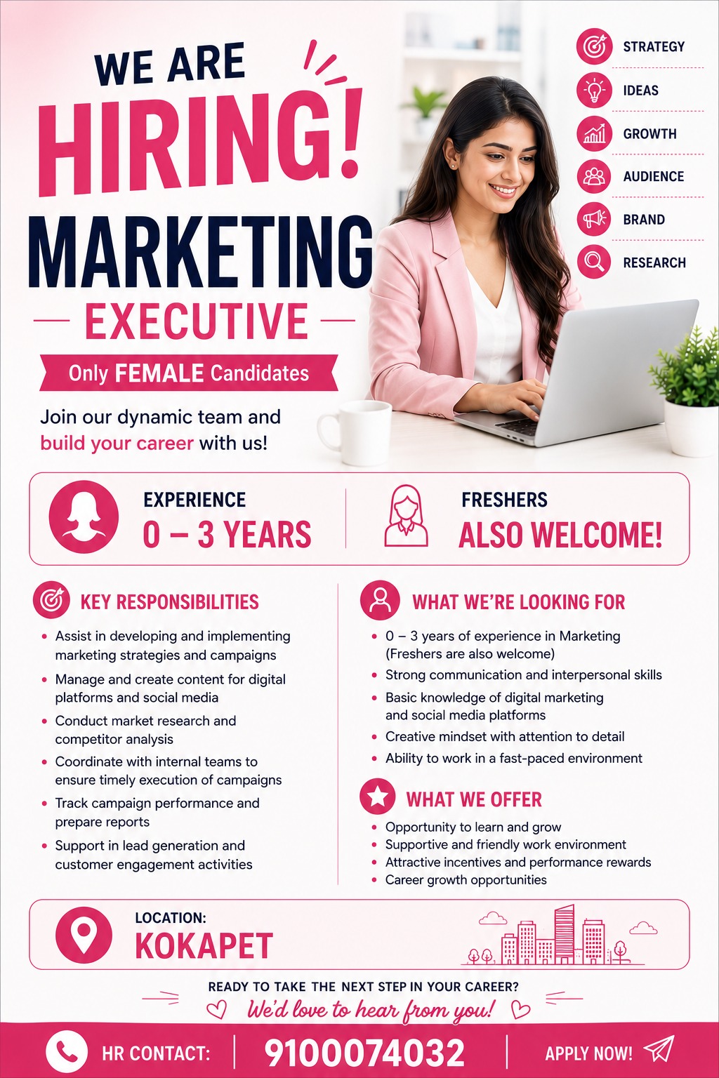 Hiring for marketing executive
