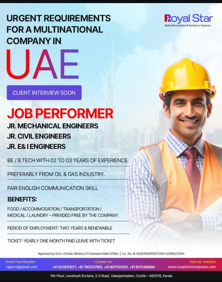 HIRING FOR MULTINATIONAL COMPANY IN UAE