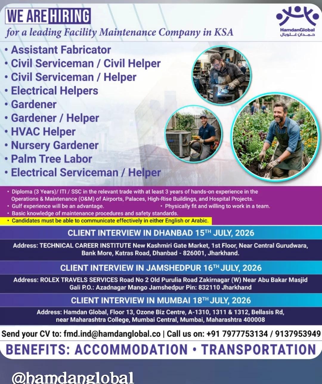HIRING FOR MULTIPLE POSITION OF KSA