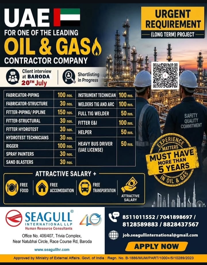 HIRING FOR OIL AND GAS COMPANY - UAE