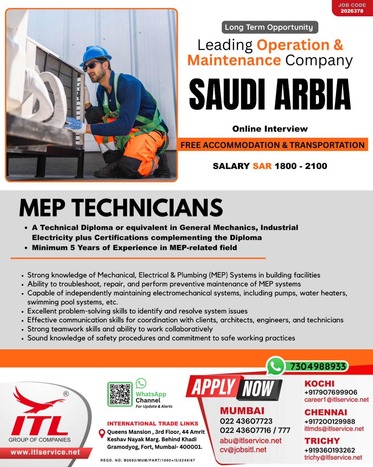 Hiring for operation and maintenance company