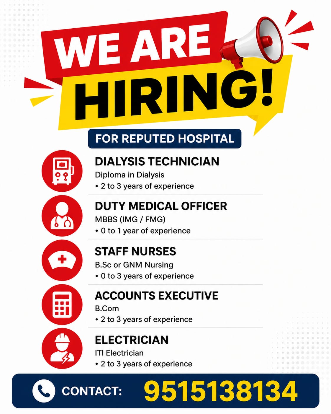 Hiring for Reputed hospital