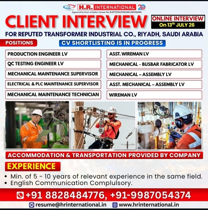 HIRING FOR RIYADH company