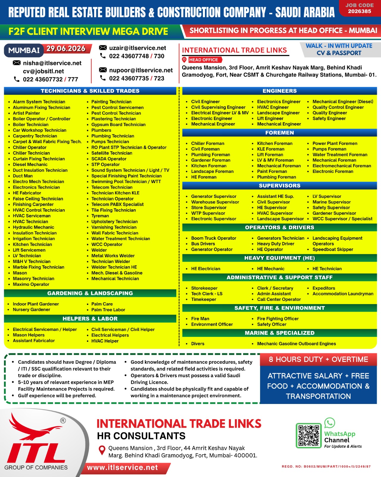 Hiring for Saudi Arabia company