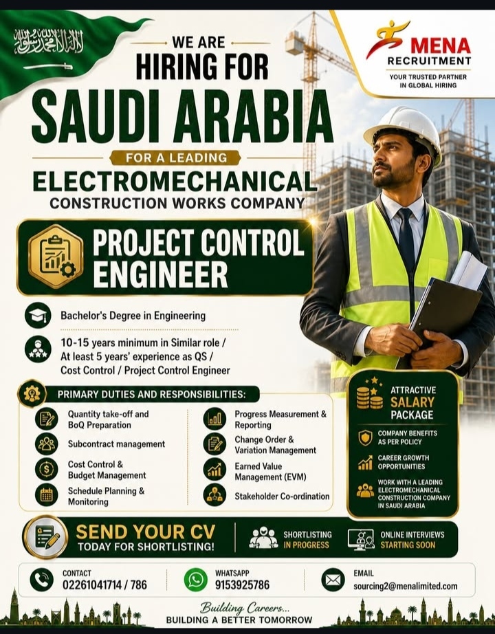 HIRING FOR SAUDI ARABIA COMPANY