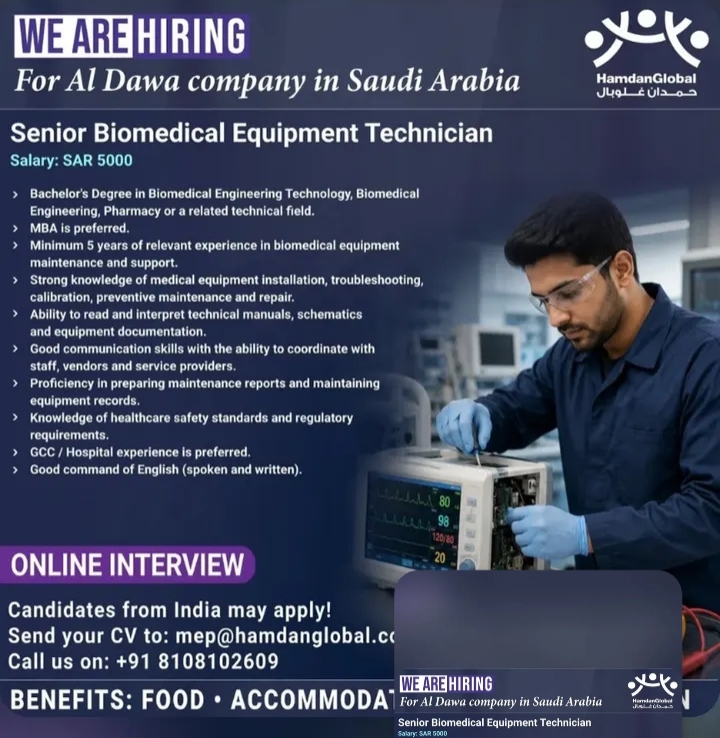 HIRING FOR SAUDI ARABIA COMPANY