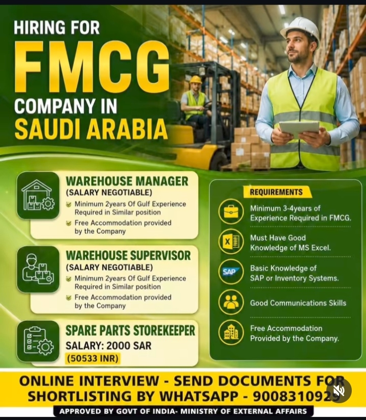 HIRING FOR SAUDI ARABIA