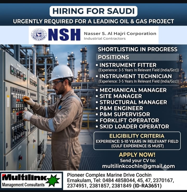 HIRING FOR SAUDI ARABIA