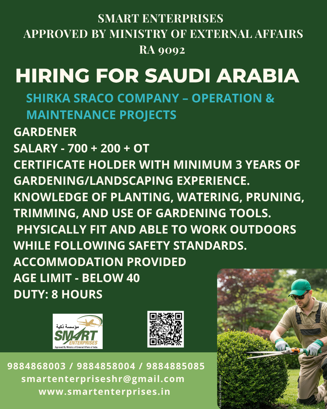 HIRING FOR SAUDI ARABIA