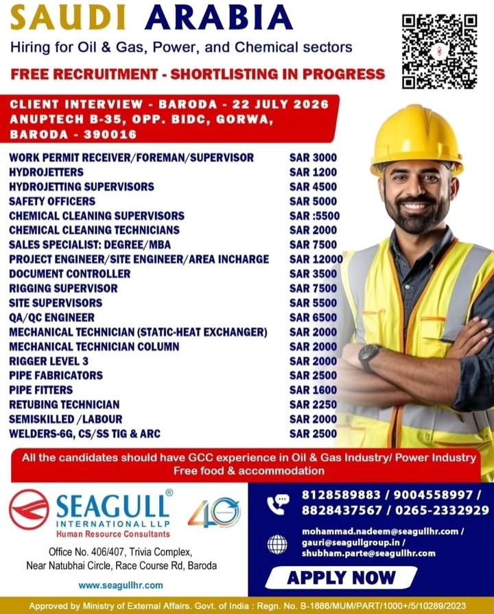 HIRING FOR SAUDI ARABIA