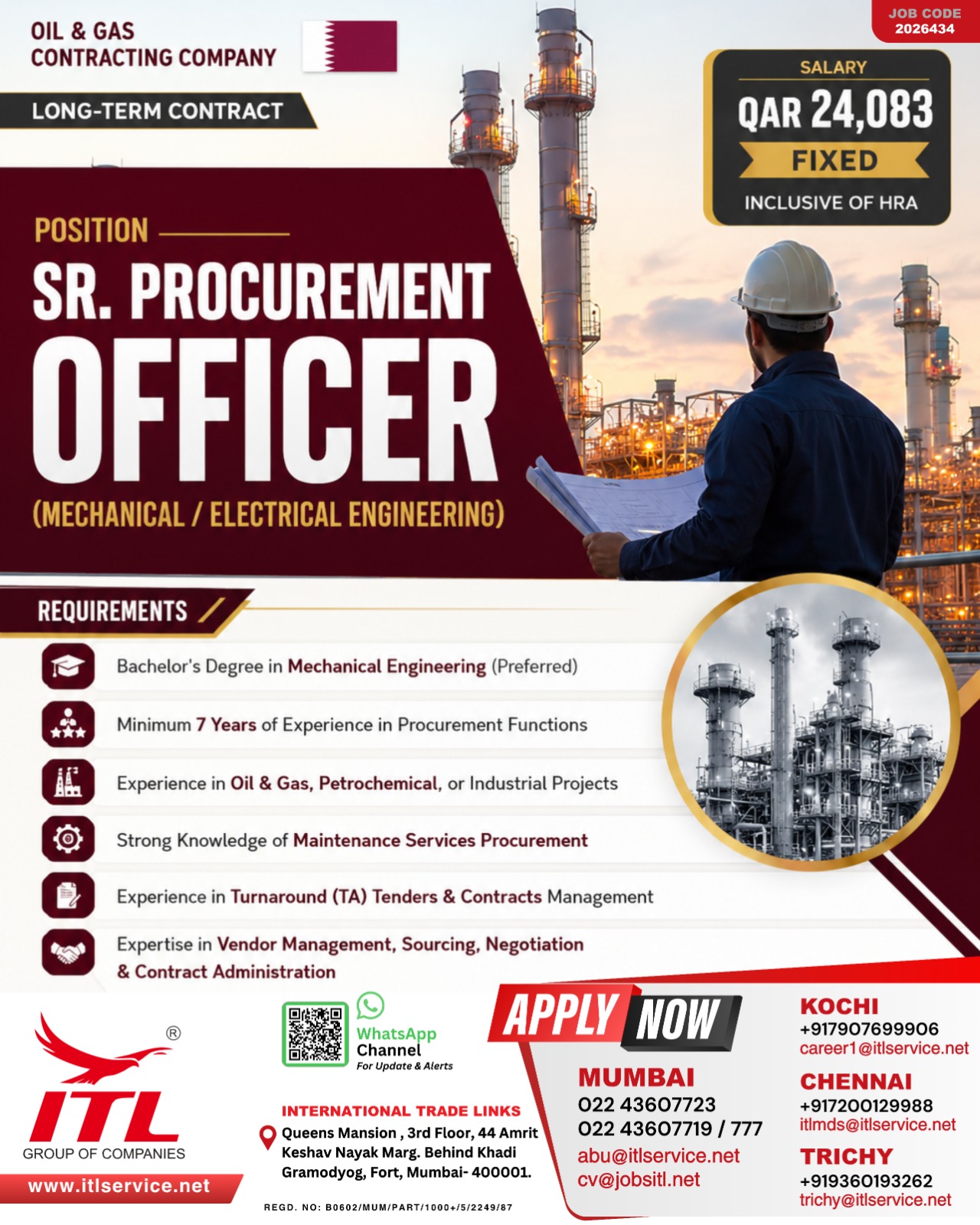 HIRING FOR SENIOR PROCUREMENT OFFICER - QATAR