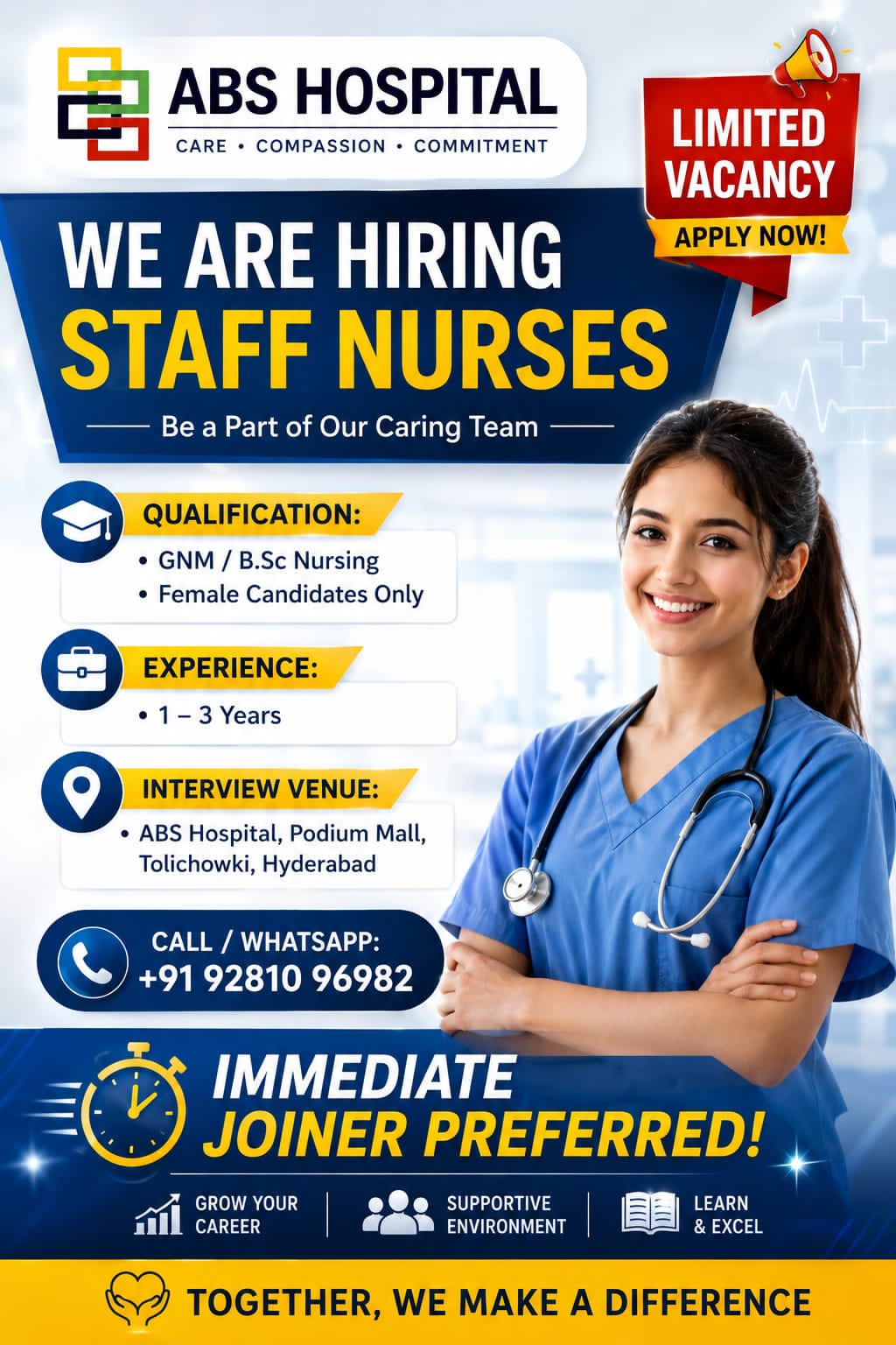 Hiring for staff nurses