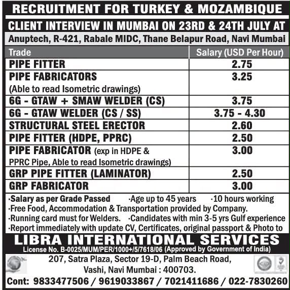 HIRING FOR TURKEY