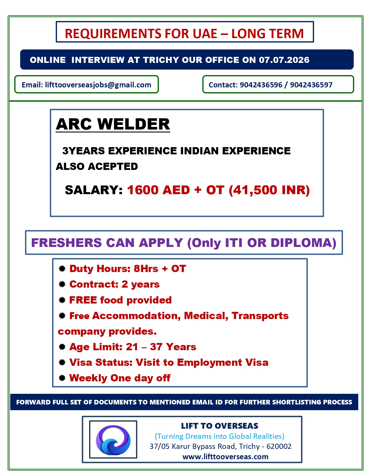 HIRING FOR UAE