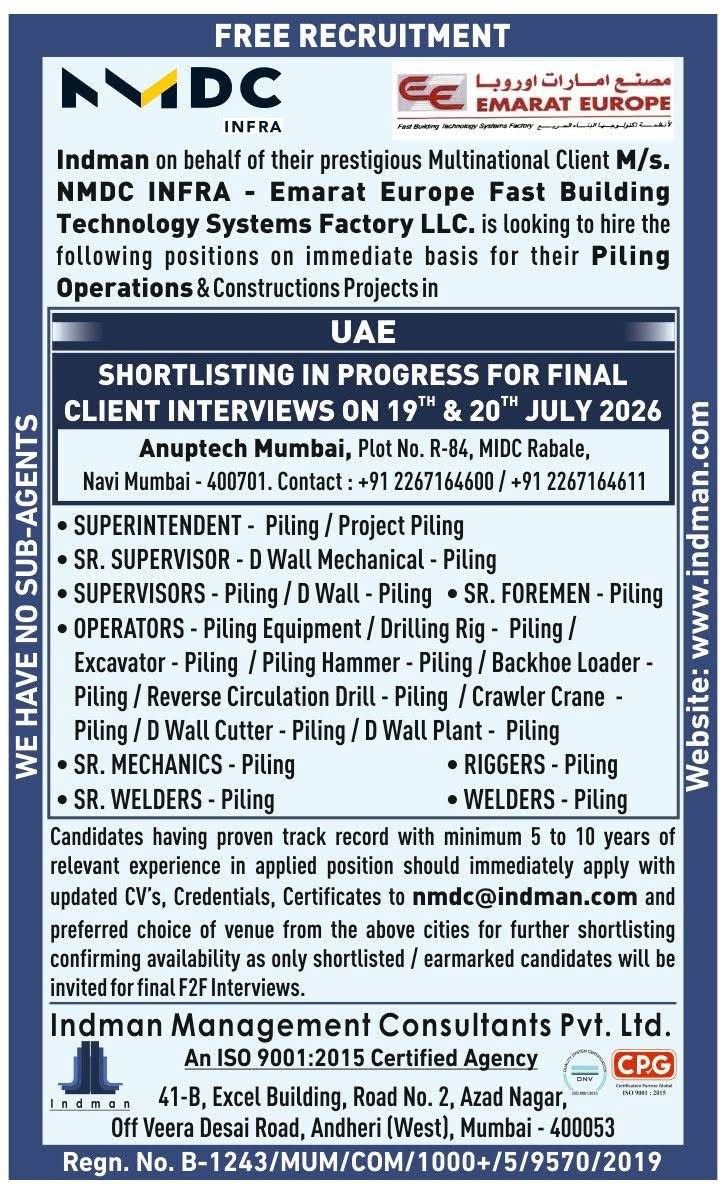 HIRING FOR UAE- Multiple Jobs