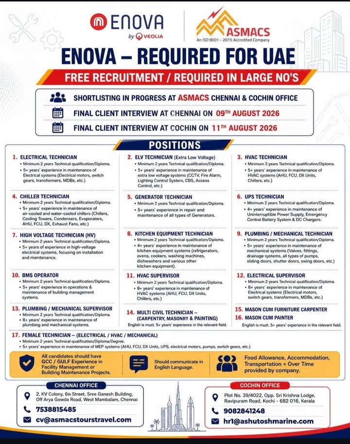 Hiring for UAE