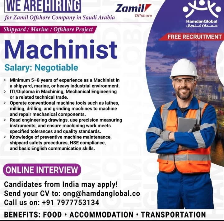 HIRING FOR ZAMIL OFFSHORE COMPANY IN SAUDI ARABIA
